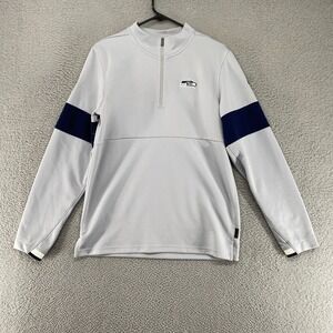 Seahawks Sweater Mens Small Nike Seattle NFL Football 1/4 Zip Sweatshirt Gray